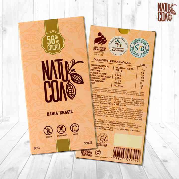 CHOCOLATE EM BARRA 56% NATUCOA