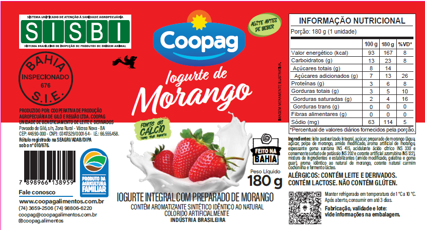 Iogurte Sleeve 180g - Morango