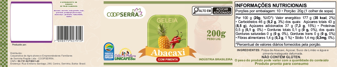Geleia de Abacaxi com pimenta